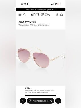Dior Cannage A1U aviator sunglasses